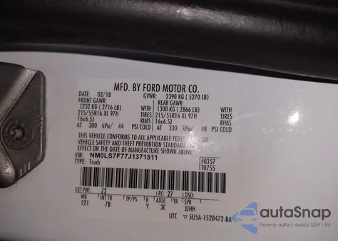 2018 Ford Transit Connect Xlt from USA, damaged, VIN NM0LS7F77J1371511
